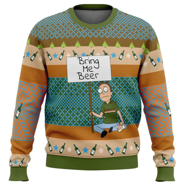 Pickle Rick Ugly Christmas Sweatshirt for Men and Women