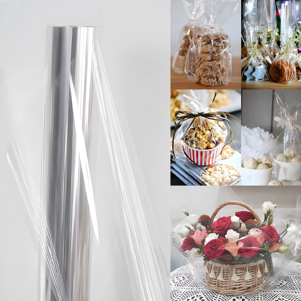 Clear Cellophane Wrap Roll Treats Wrapping Bag Wrapping Paper