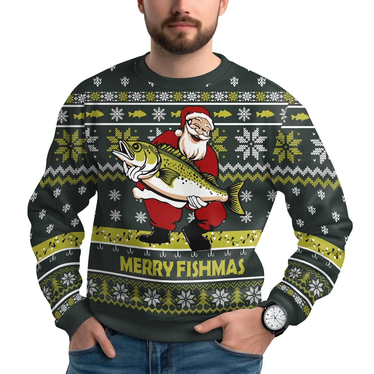 Funny Ugly Christmas Sweater Unisex Crewneck Sweater 2024 Novelty Ugly Sweater for Men Women Gifts for Christmas