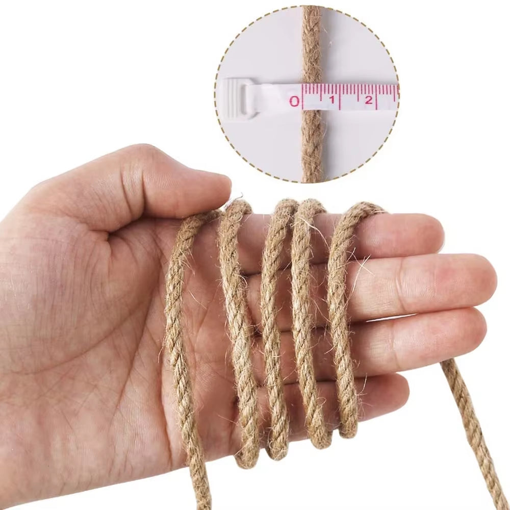 1-14Mm Natural Jute Twine Vintage for DIY Crafts Gift Wrapping 2-100M