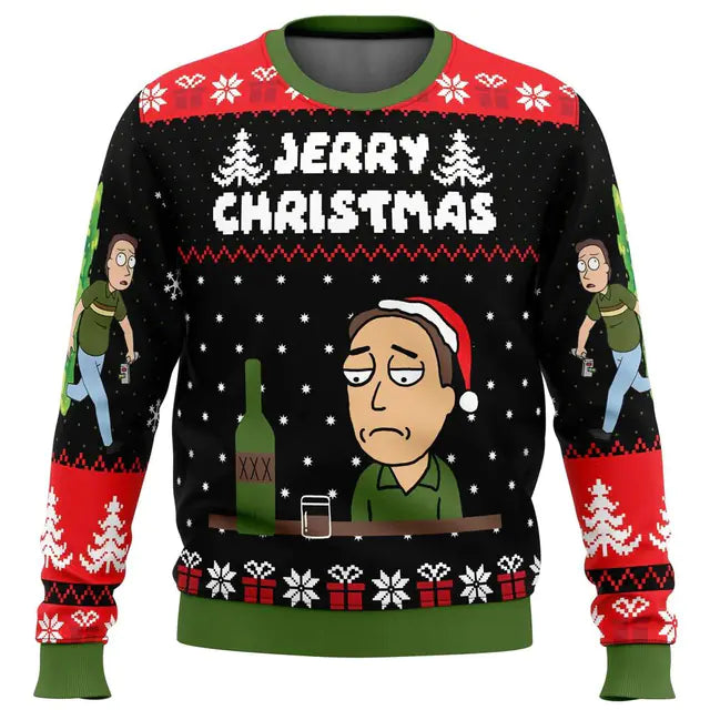 Pickle Rick Ugly Christmas Sweatshirt for Men and Women