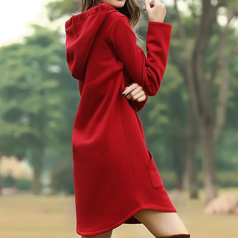 Hooded Pocket Sweatshirt Dress for Women (Fall/Winter)