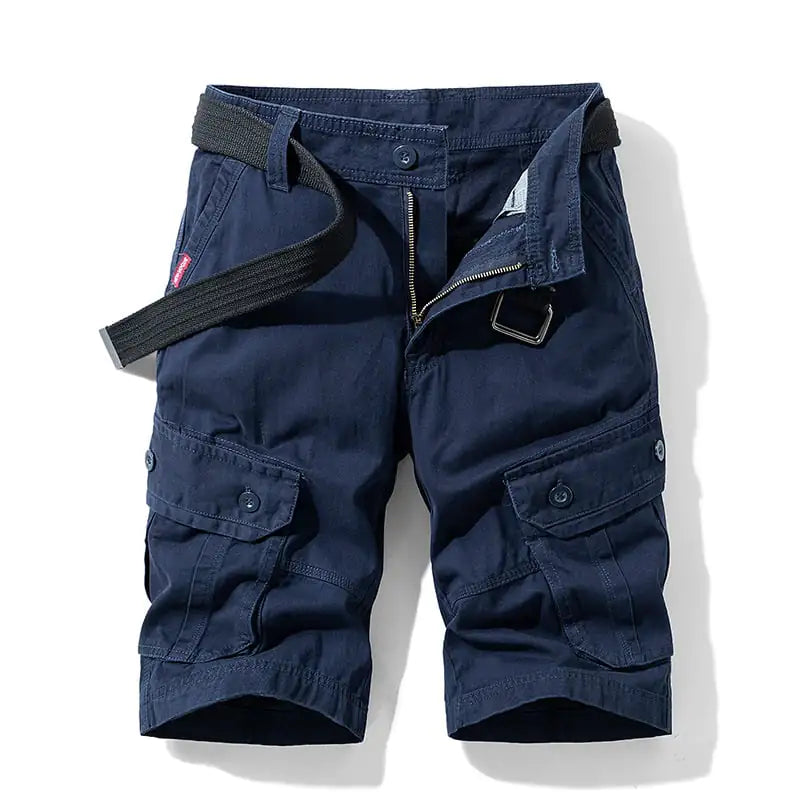Men's Solid Color Multi-pocket Cargo Shorts