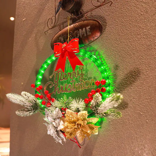 Christmas 30CM Luminous Garland Door Hanging Decorations
