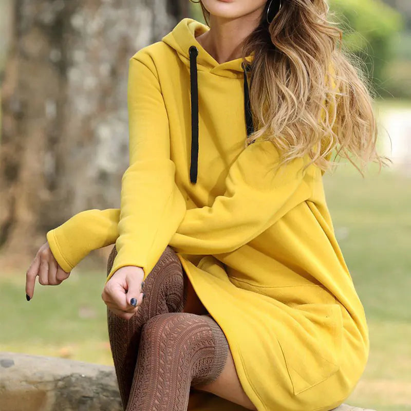 Hooded Pocket Sweatshirt Dress for Women (Fall/Winter)