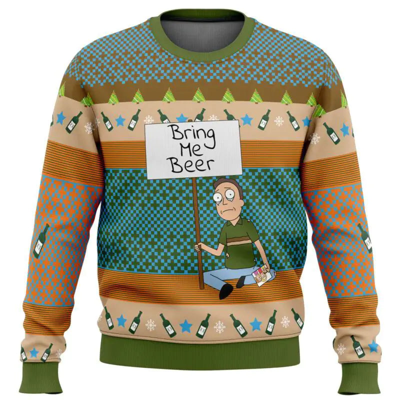 Pickle Rick Ugly Christmas Sweatshirt for Men and Women