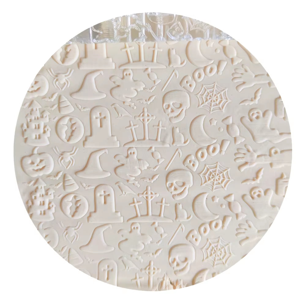 Embossed Rolling Pin,  Pastry Roller, Embossing Roll Pins, Baking Cookies, Halloween