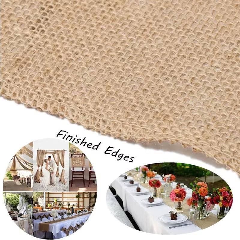 120-300MM Width Natural Jute Burlap Hessian Ribbon Rolls Christmas Gift Wrapping