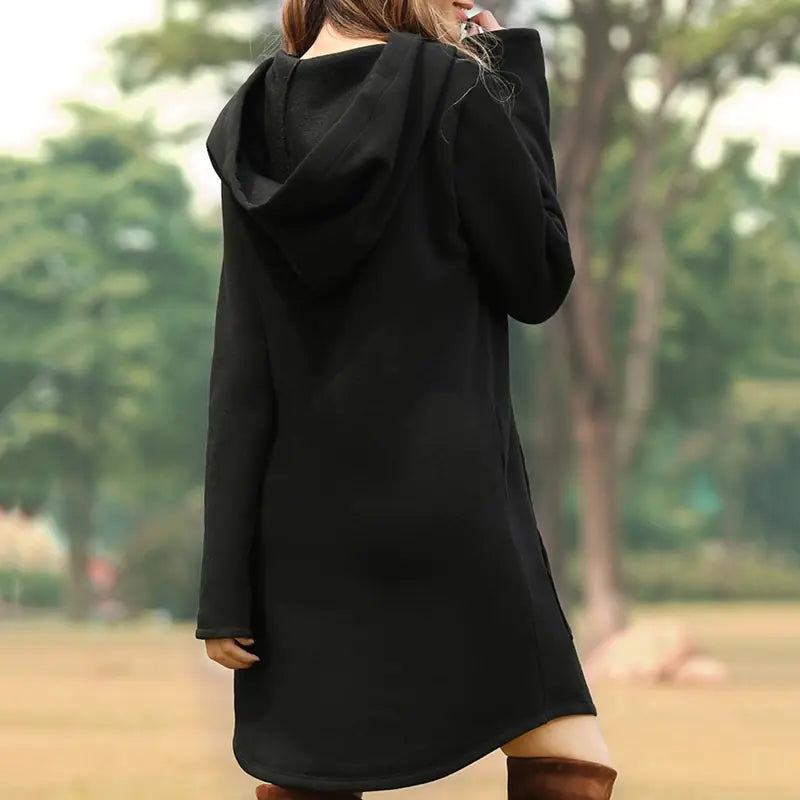 Hooded Pocket Sweatshirt Dress for Women (Fall/Winter)