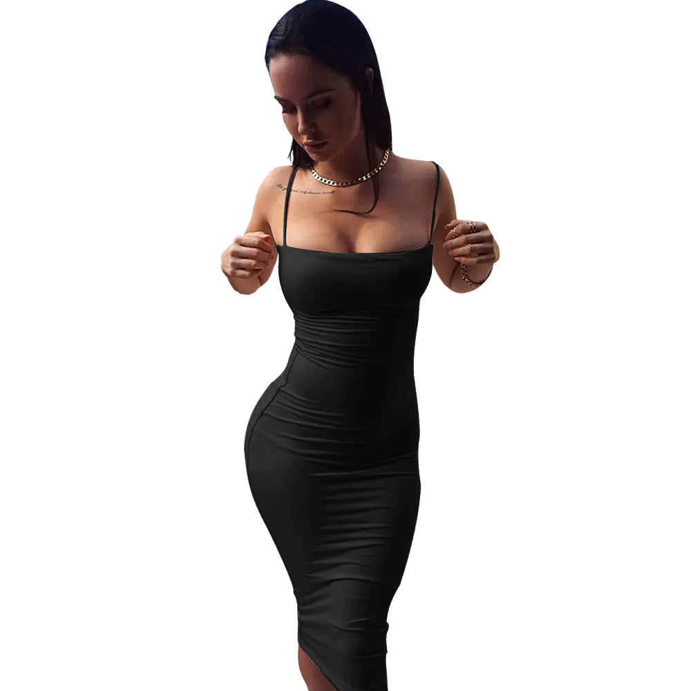 Strap Dress, Nightclub Dress, Milk Silk Bandage Dress