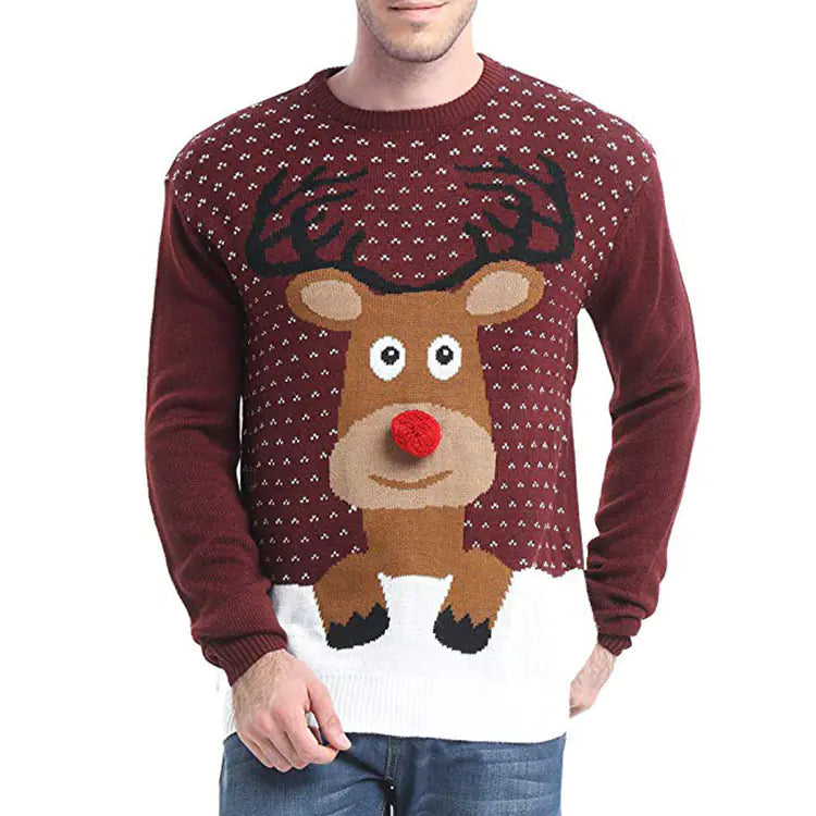 Men's Ugly Christmas Sweater - Acrylic Knit Design
