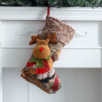 Christmas Stocking Large Xmas Gift Bags Fireplace Decoration Socks New Year Candy Holder Christmas Decor for Home