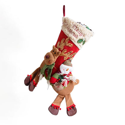 Christmas Stocking Large Xmas Gift Bags Fireplace Decoration Socks New Year Candy Holder Christmas Decor for Home