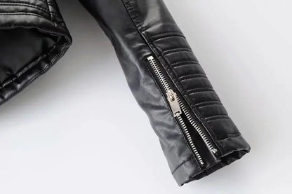 2019 Women's Slim Fit PU Leather Biker Jacket