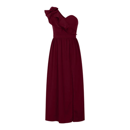 Summer Dresses for Women , Sleeveless Sloping Shoulder Sexy Long Party Club Dresses, Sizes S-2XL