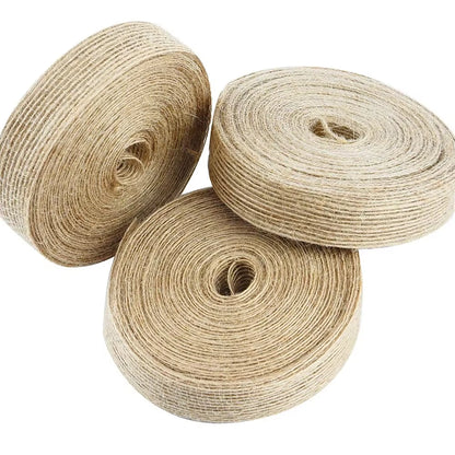 5M/Roll Natural Jute Burlap Hessian Ribbon Rolls Wedding Party Decor