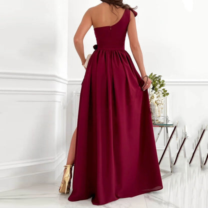 Summer Dresses for Women , Sleeveless Sloping Shoulder Sexy Long Party Club Dresses, Sizes S-2XL