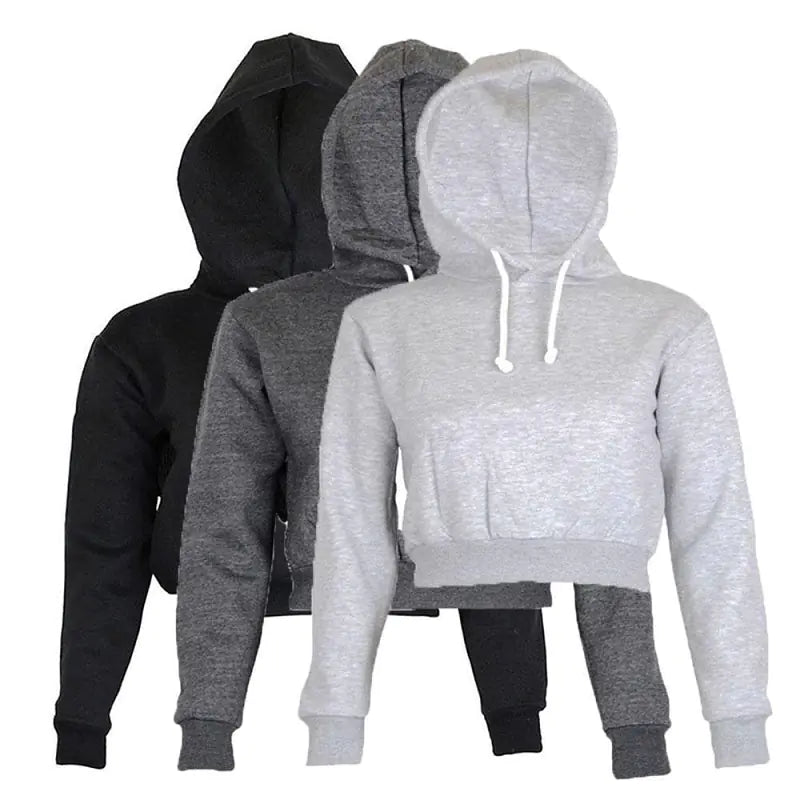 Hooded Crop Sweatshirt - Slim Fit and Stylish.