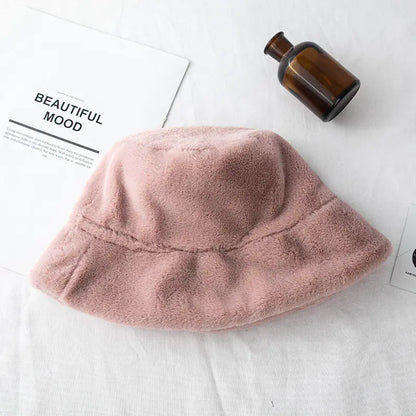 Thickened Rabbit Fur Leopard Print Hat for Women.