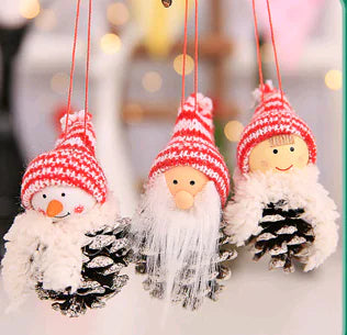 Christmas Gift Set of 3 Snowman Doll Ornaments