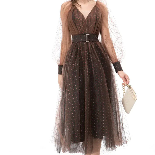 Women's Gauze Hem Waist Dress.