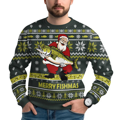 Funny Ugly Christmas Sweater Unisex Crewneck Sweater 2024 Novelty Ugly Sweater for Men Women Gifts for Christmas