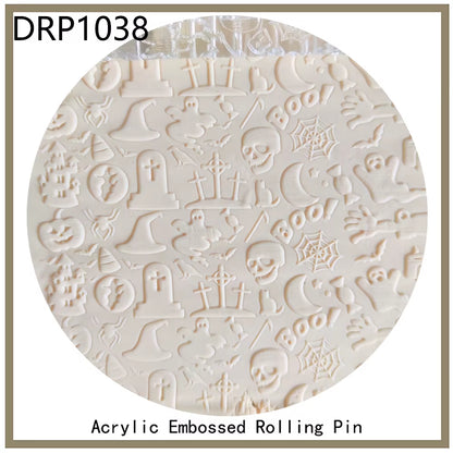 Embossed Rolling Pin,  Pastry Roller, Embossing Roll Pins, Baking Cookies, Halloween