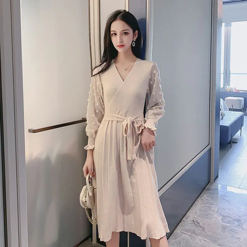 Elegant Women's Knitted Dress Sweater Dress