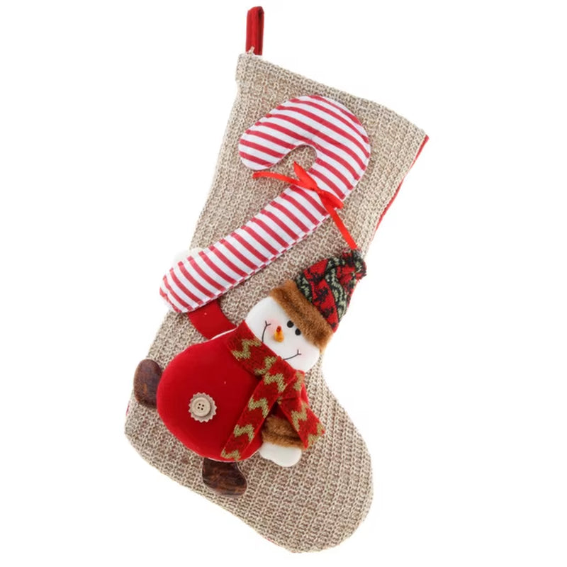 Christmas Stocking Large Xmas Gift Bags Fireplace Decoration Socks New Year Candy Holder Christmas Decor for Home
