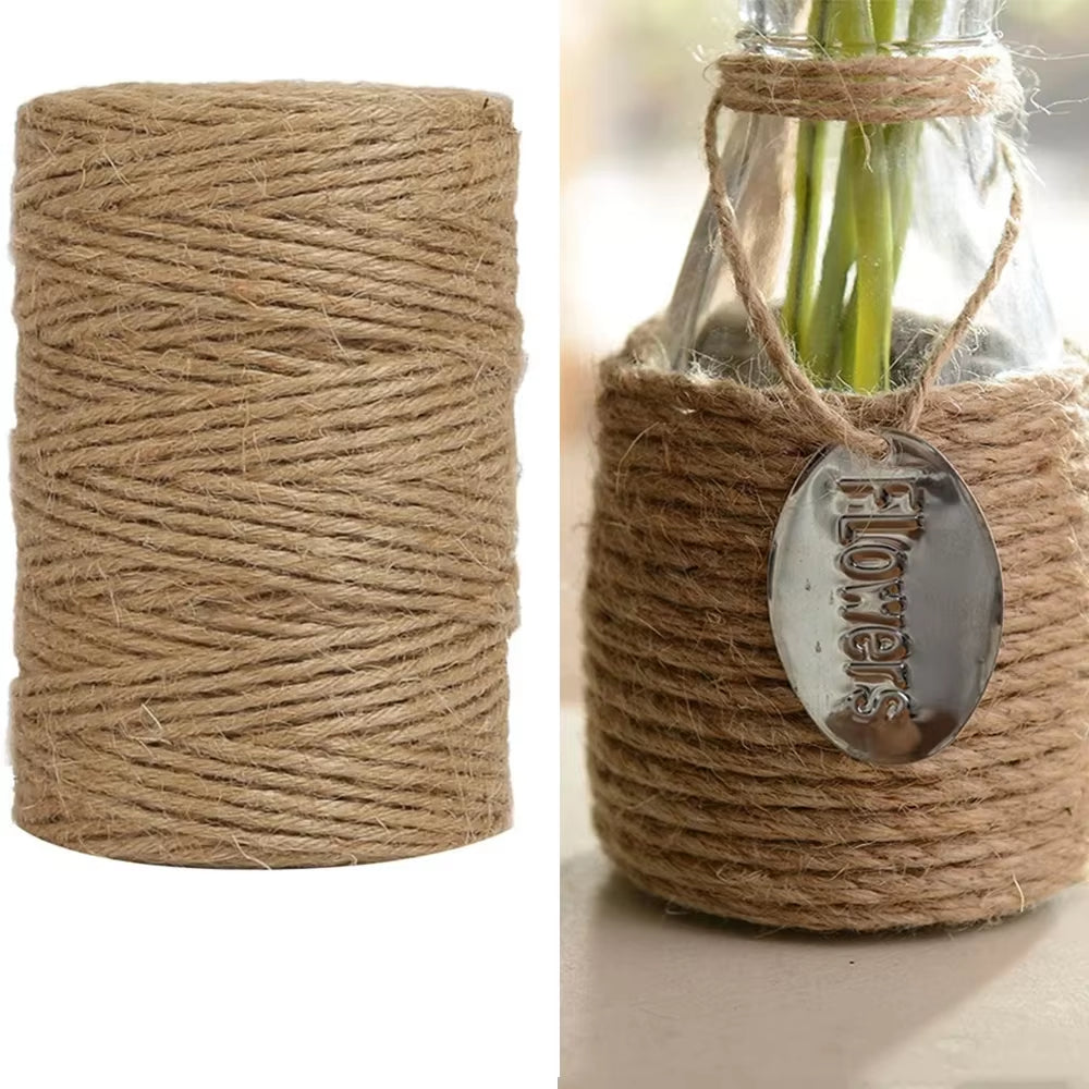 1-14Mm Natural Jute Twine Vintage for DIY Crafts Gift Wrapping 2-100M