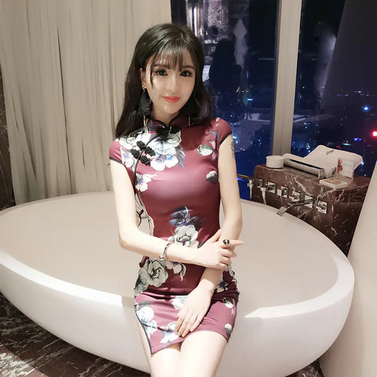 Split Dress, Qipao Dress, Bodycon Split Dress