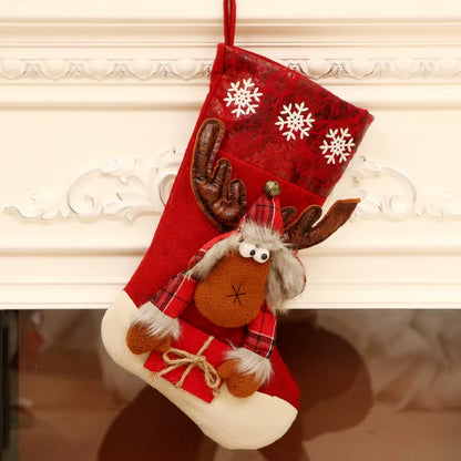 Christmas Stocking Large Xmas Gift Bags Fireplace Decoration Socks New Year Candy Holder Christmas Decor for Home