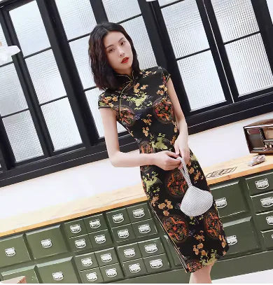 Split Dress, Qipao Dress, Bodycon Split Dress