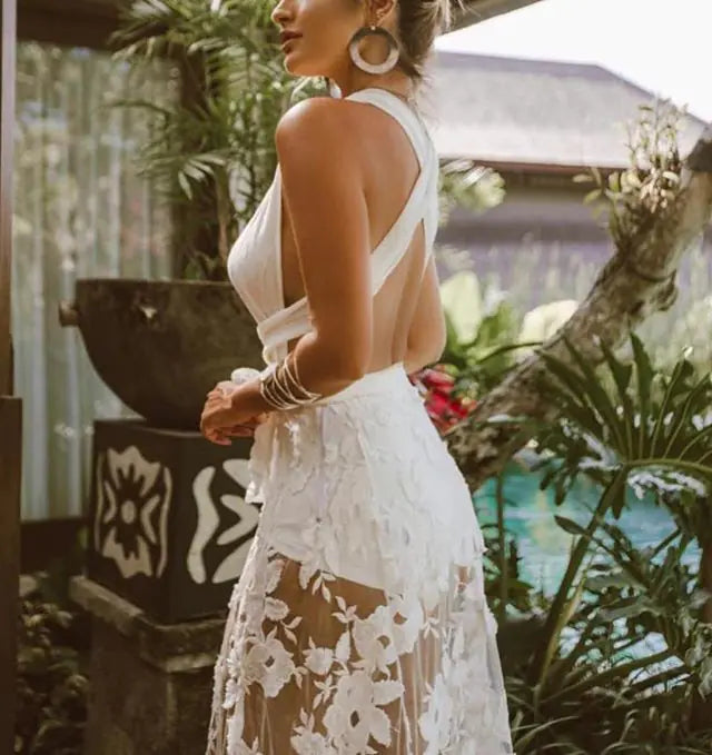 Lace Hollow Beach Dress - Long Lace Dress
