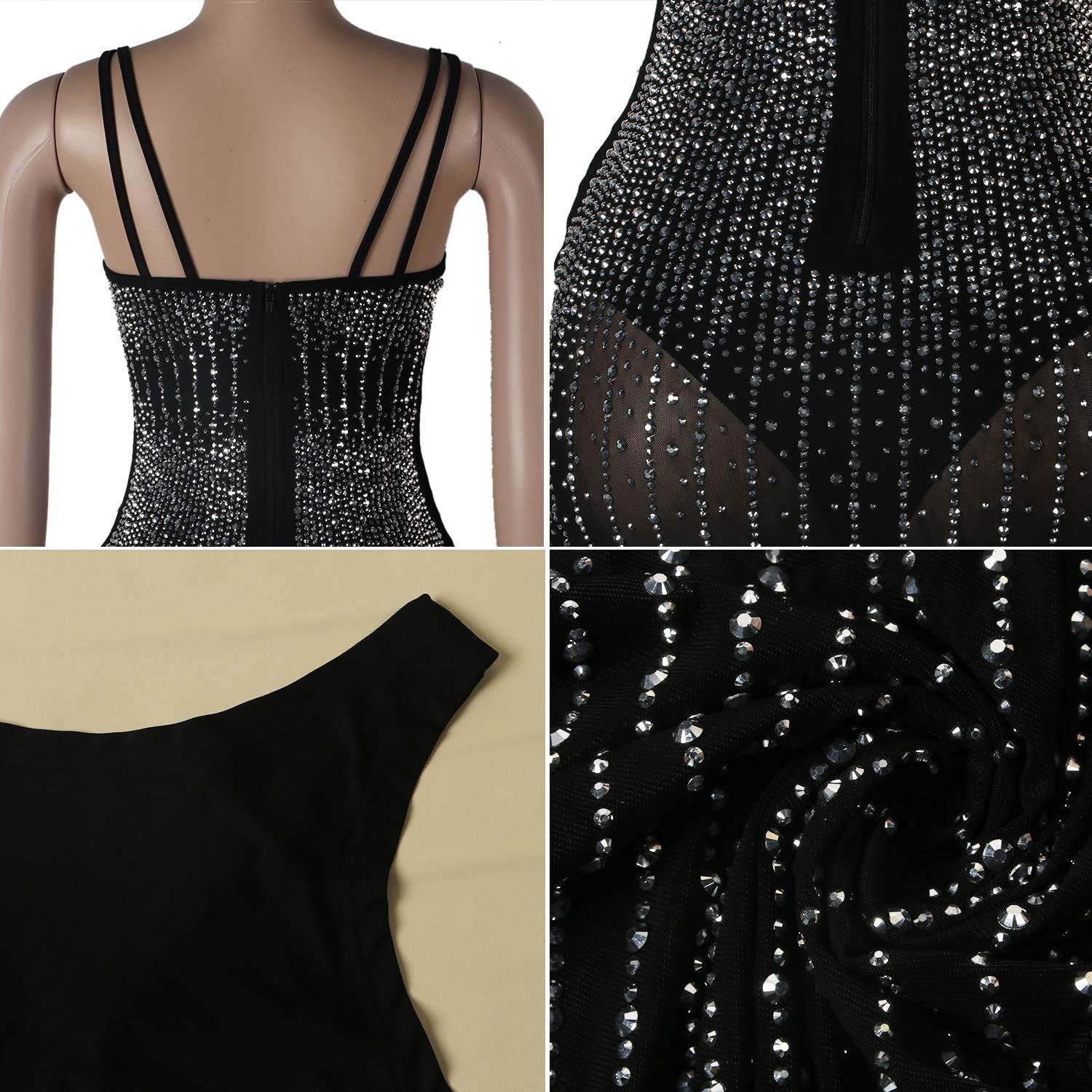 Women Long Sleeve Birthday Dresses Sexy Hot Diamond Process Sexy Dress Party