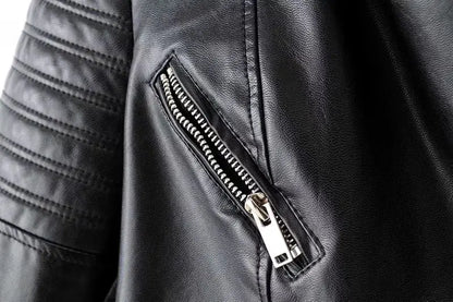 2019 Women's Slim Fit PU Leather Biker Jacket