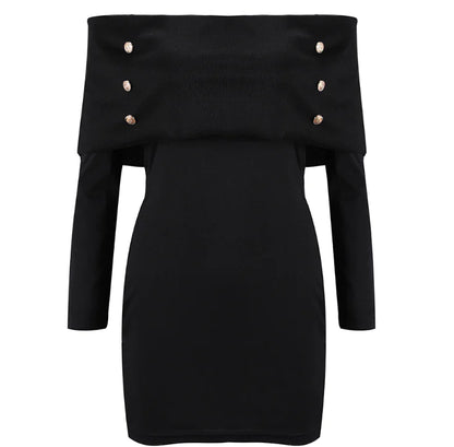 Knit Bodycon Dress, Off-Shoulder Knit Dress