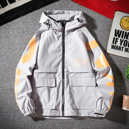 Hip Hop Floral Work Jacket for Men - Trendy Oversized Style