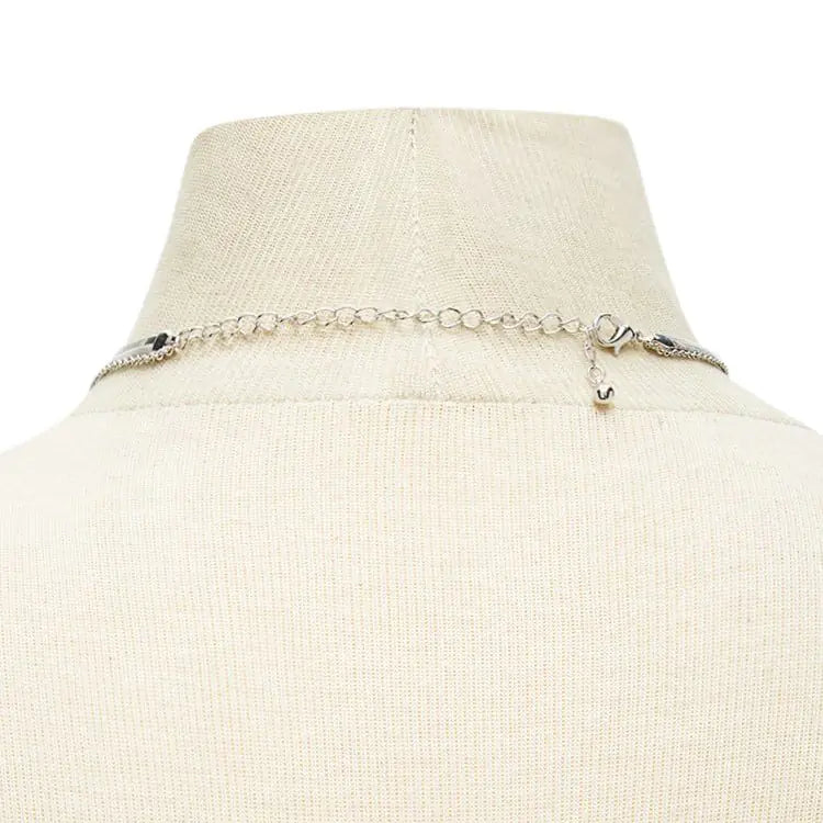 Layered Rhinestone Pendant Choker Necklace (New Arrival)