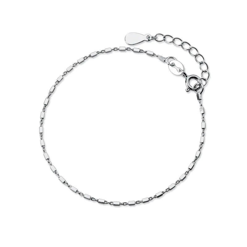 S925 Silver Small Square Bracelet for Women