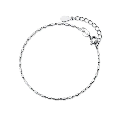 S925 Silver Small Square Bracelet for Women