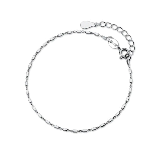 S925 Silver Small Square Bracelet for Women