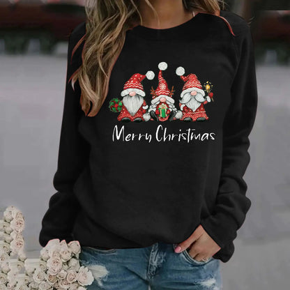 Women's Christmas Pattern Long Sleeve Round Neck Sweater.