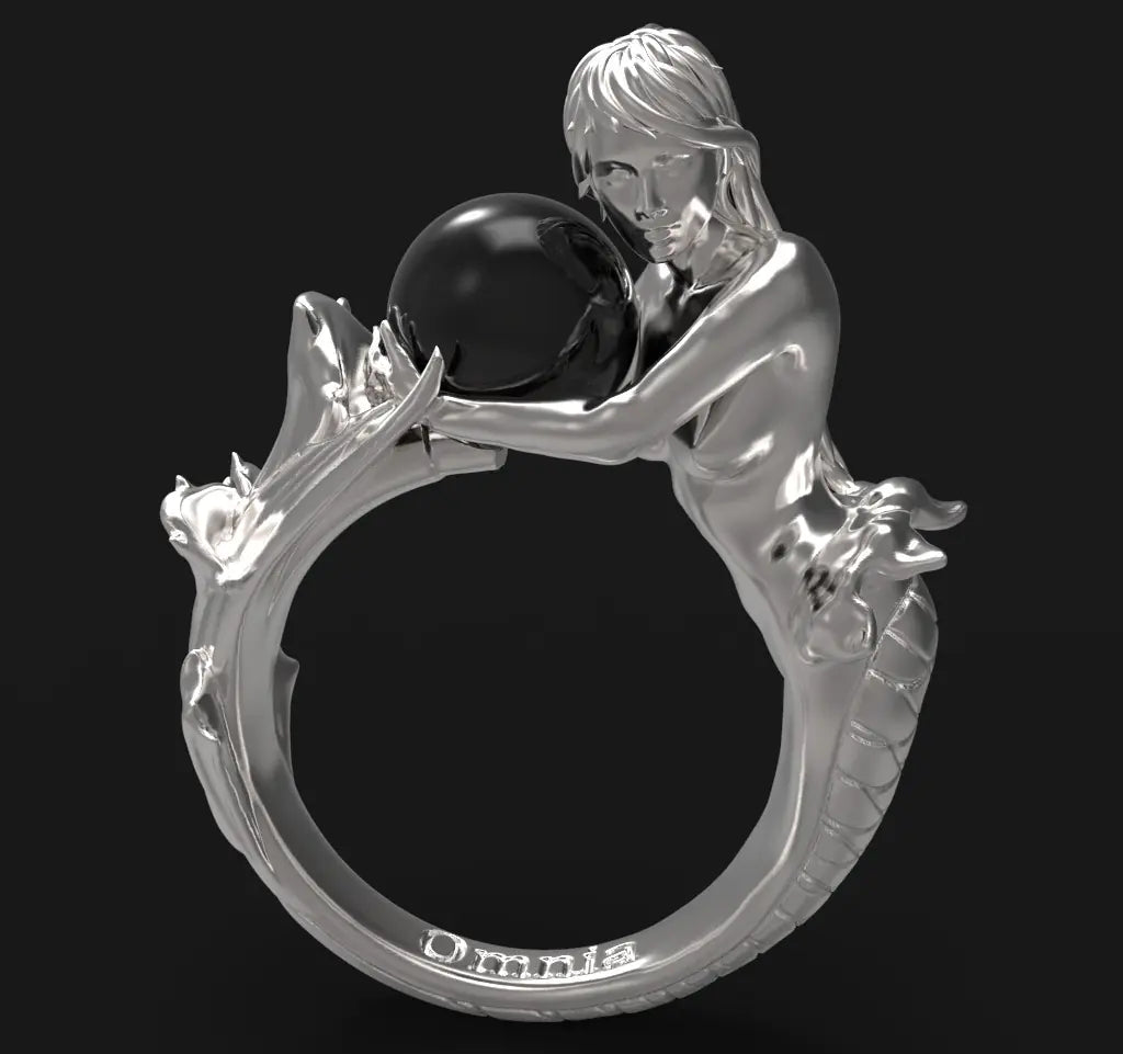 White Pearl Mermaid Ring.