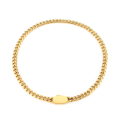 Metal Buckle Thick Chain Necklace