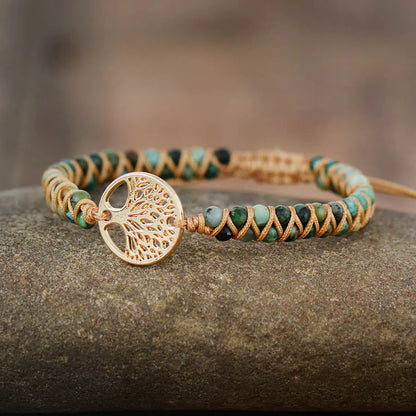 Handcrafted Natural Stone Women's Bracelet with Beads