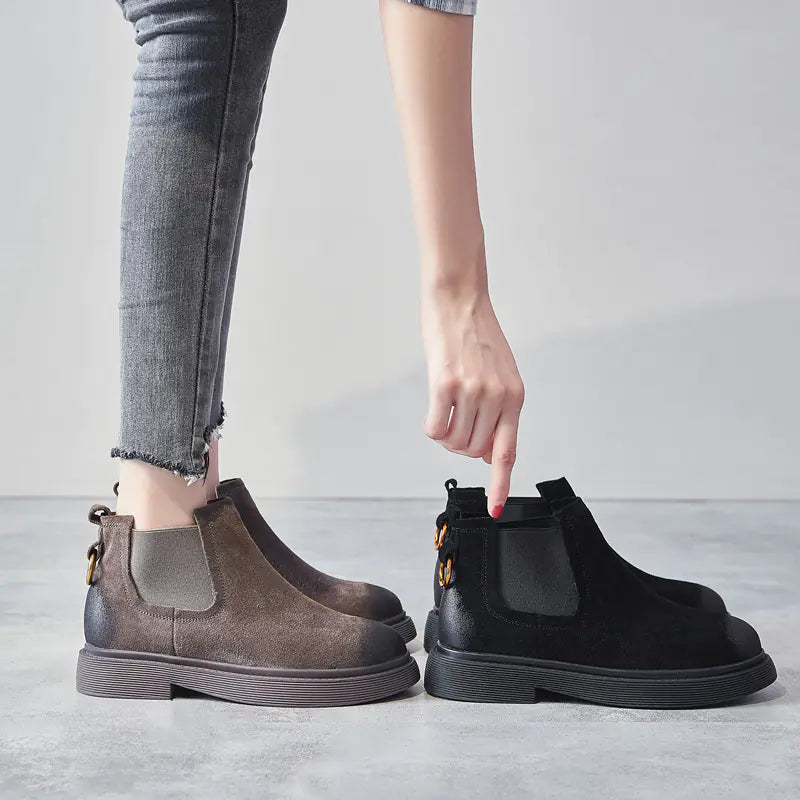 Women's Martin Boots 2025, Leather Chunky Ankle Boots