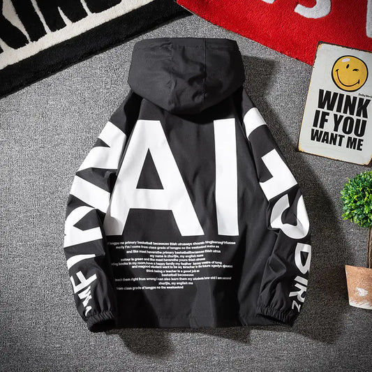 Hip Hop Floral Work Jacket for Men - Trendy Oversized Style