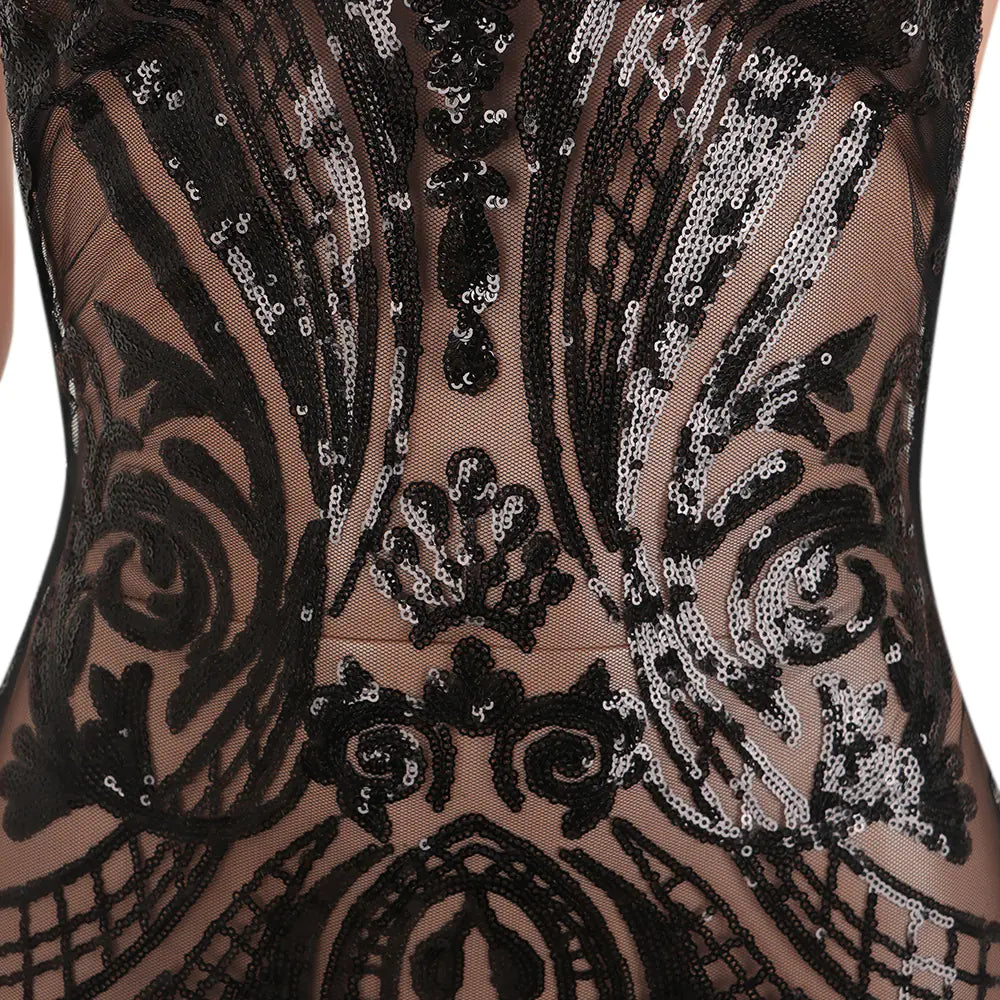 Sequin Sheer Back Dress, Sequin Dress