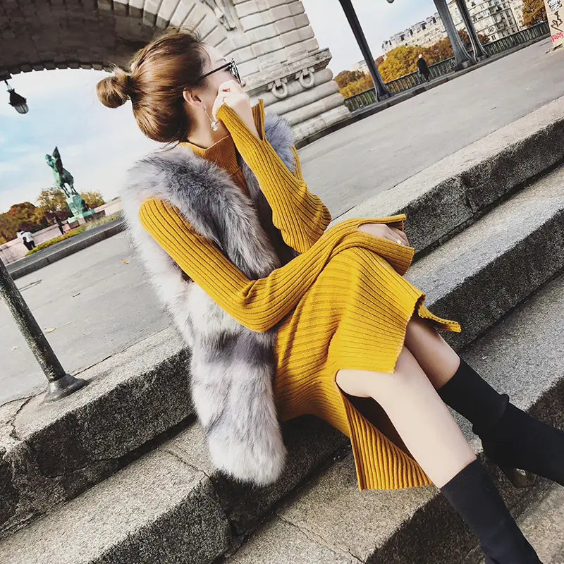 Knit Bodycon Dress, Sweater Dress, Layering Dress